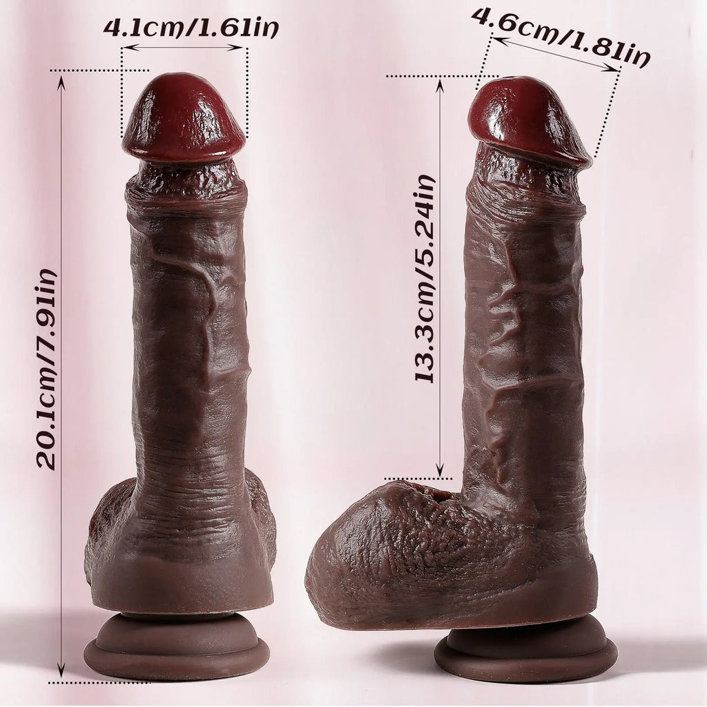 7.9-Inch Black Realistic Dildo with Suction Cup Base dildo picture