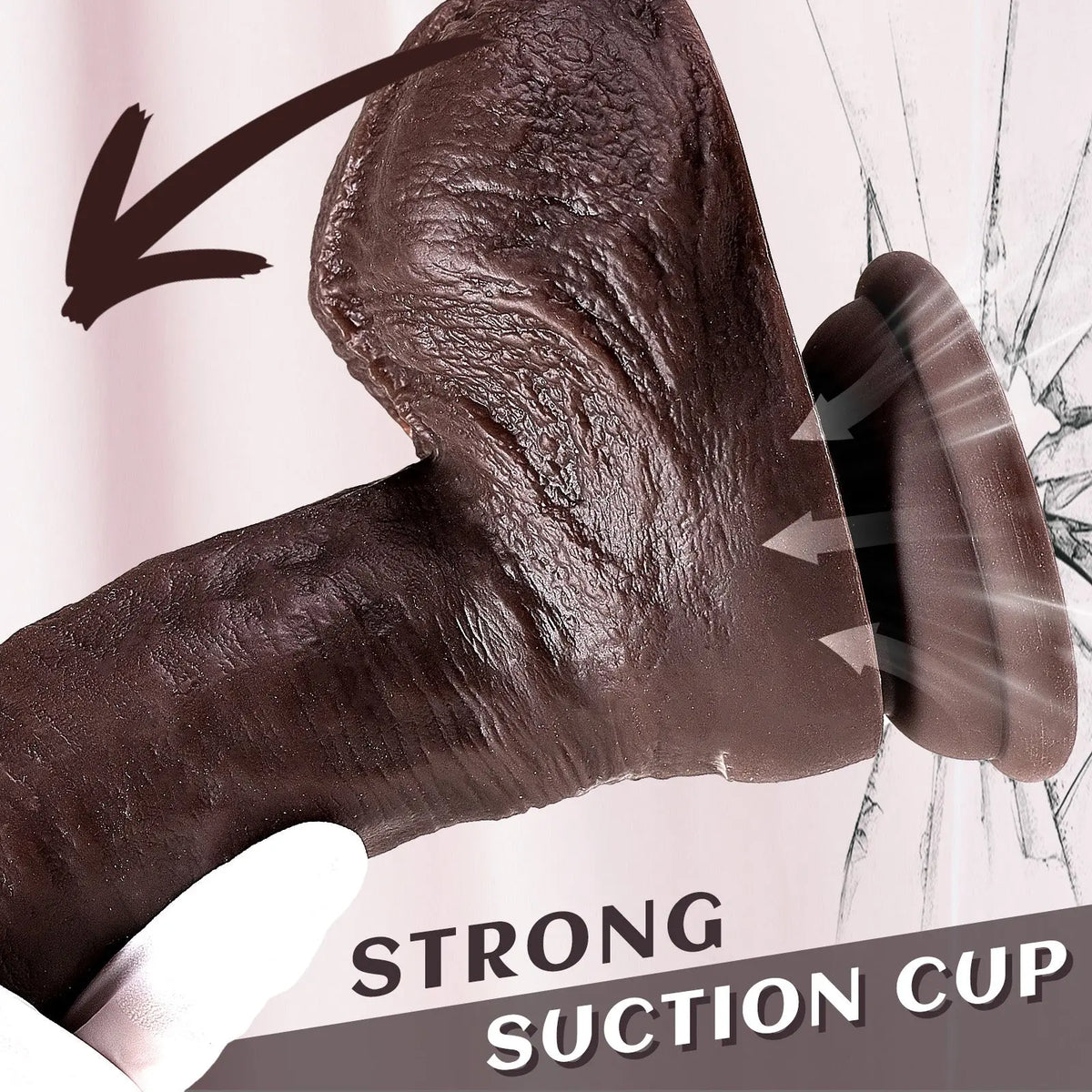 7.9-Inch Black Realistic Dildo with Suction Cup Base dildo picture