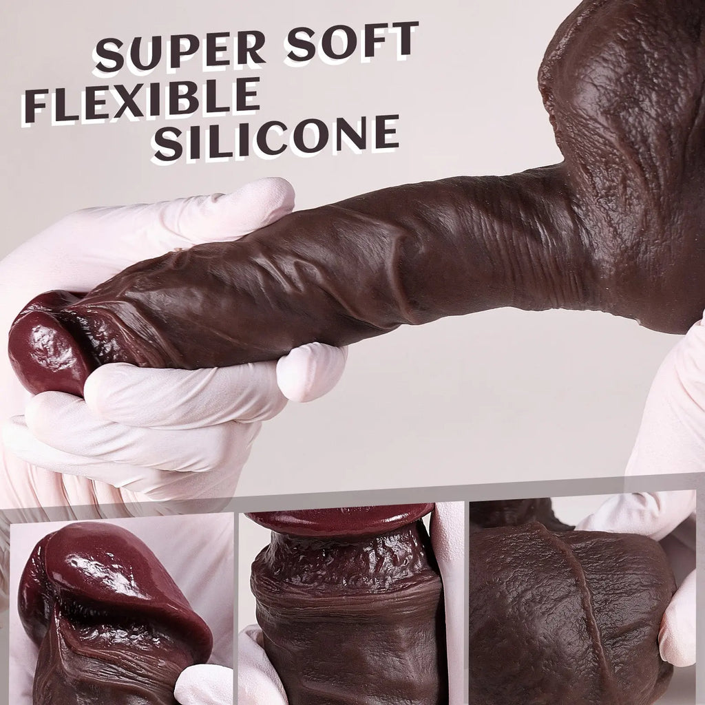 7.9-Inch Black Realistic Dildo with Suction Cup Base dildo picture
