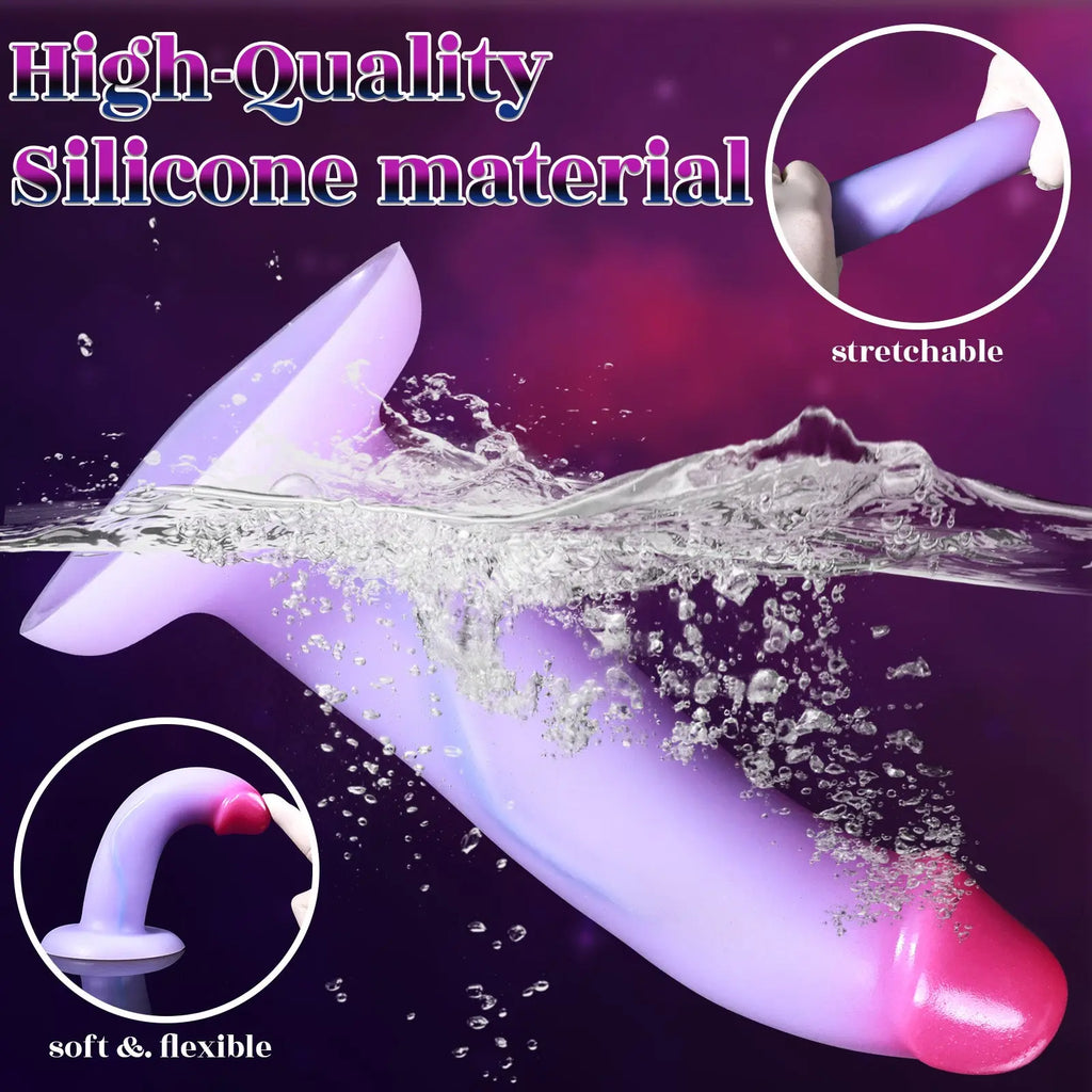 Crystal Purple Silicone Dildo – Semi-Transparent Realistic Toy dildo picture