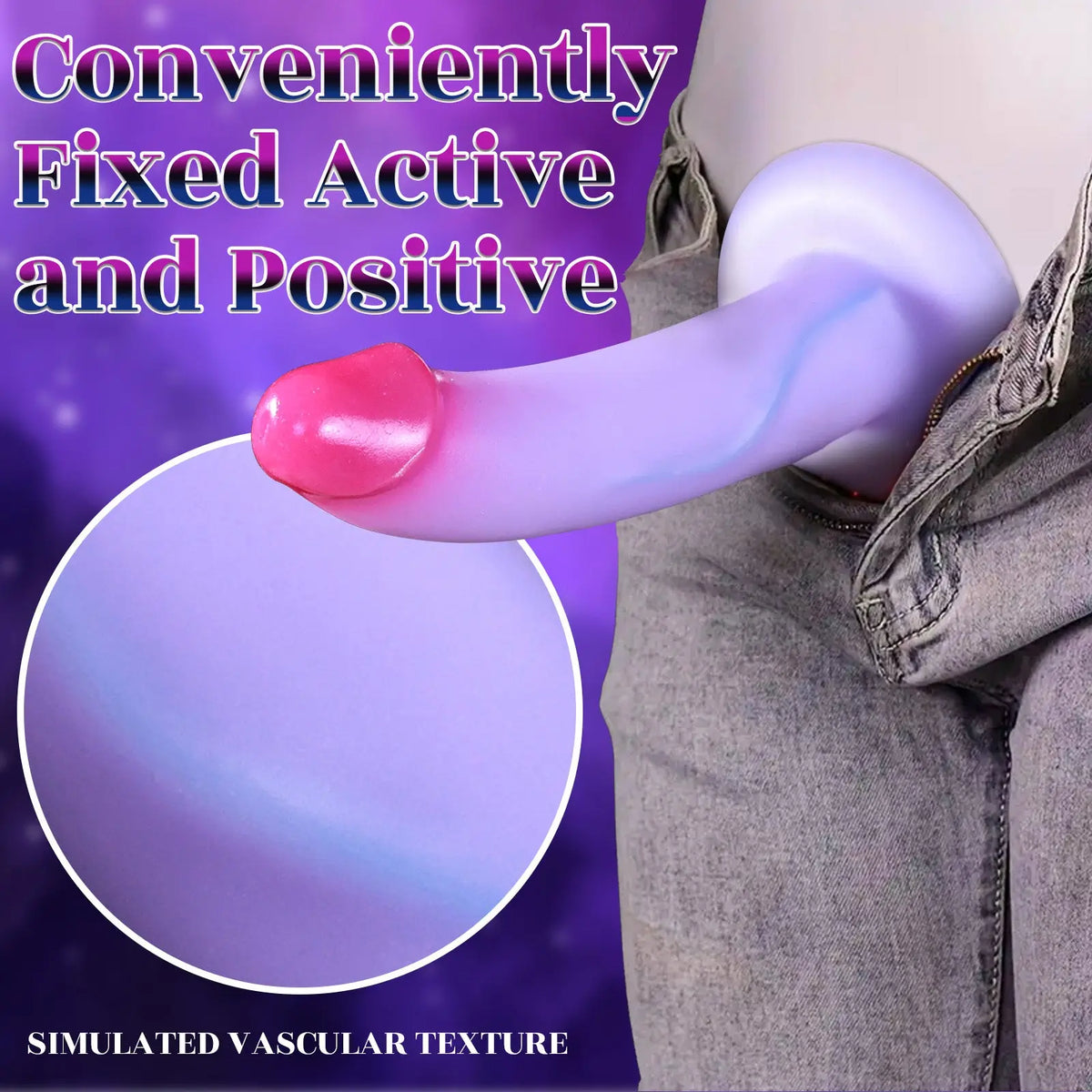 Crystal Purple Silicone Dildo – Semi-Transparent Realistic Toy dildo picture