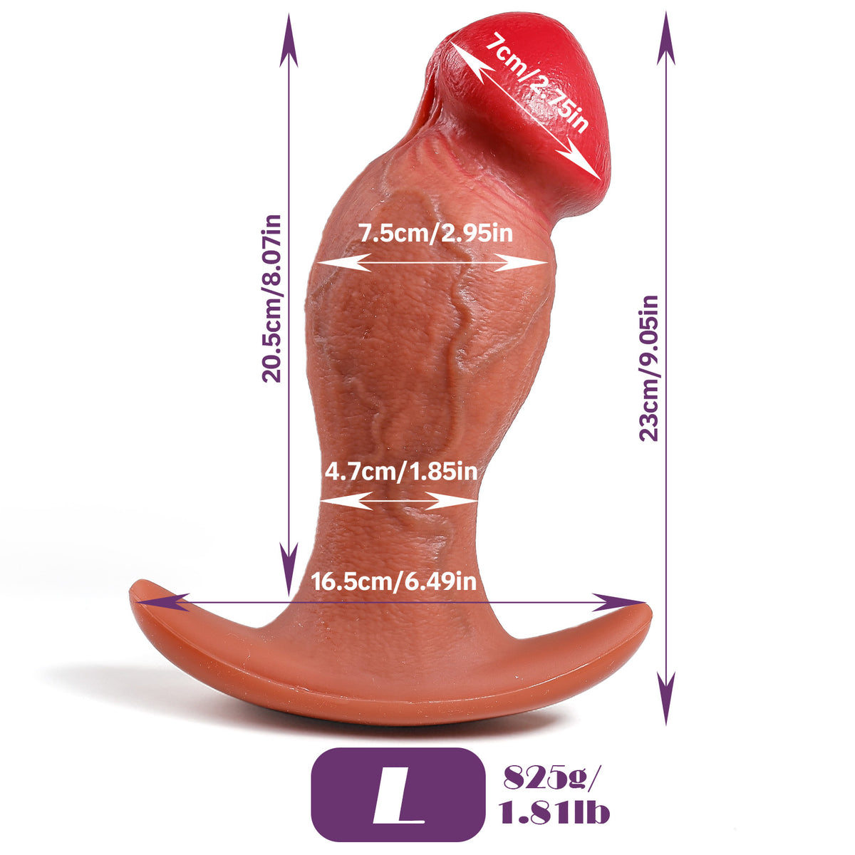 HX Realistic Liquid Silicone Dildo with Curved Shaft & Wide Base